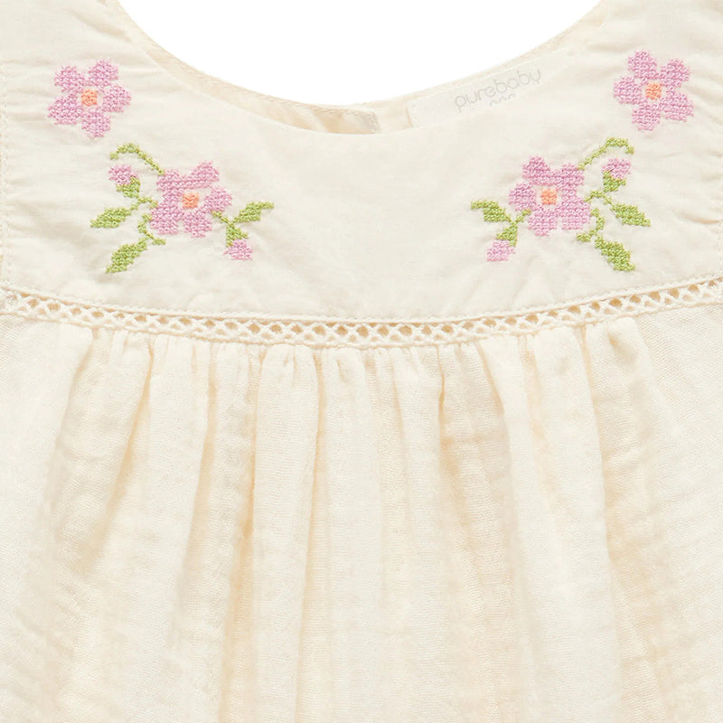 purebaby embroidered romper cloud baby baptism baby 100 days baby shower outfit