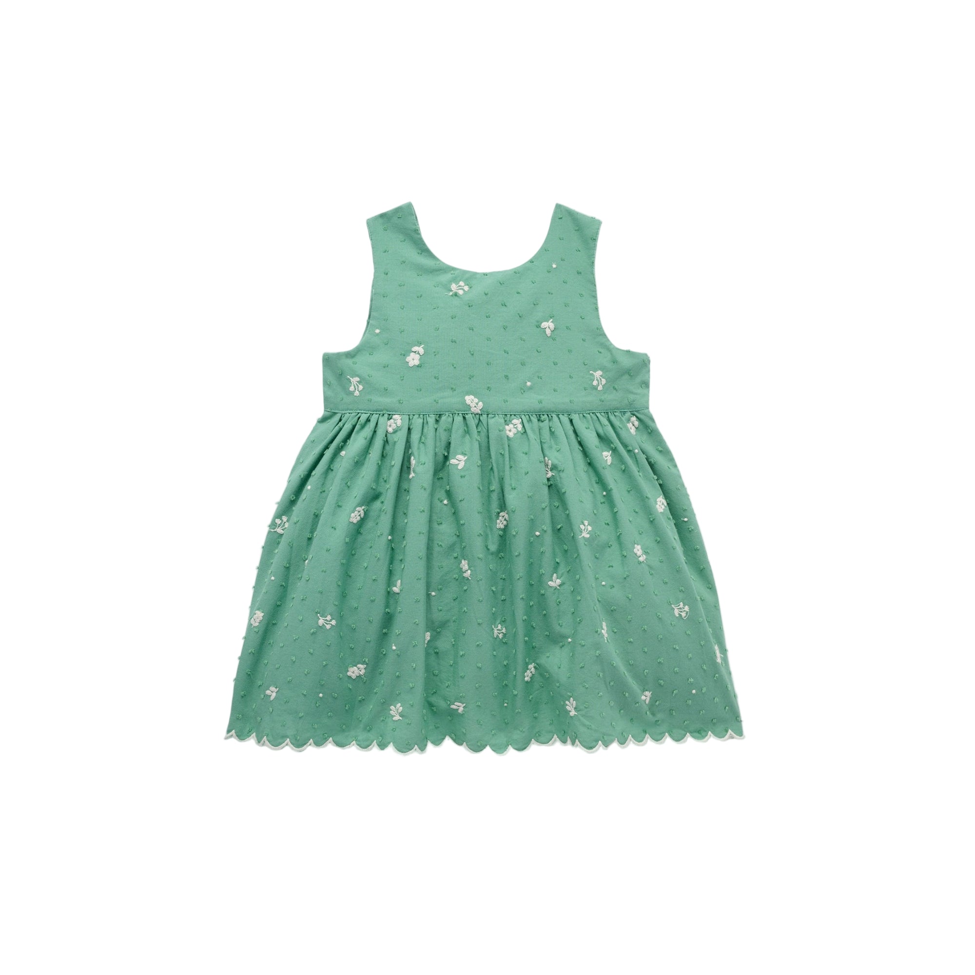 baby kids purebaby organic festive embroidered green dress baby girl christmas outfit