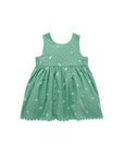 baby kids purebaby organic festive embroidered green dress baby girl christmas outfit
