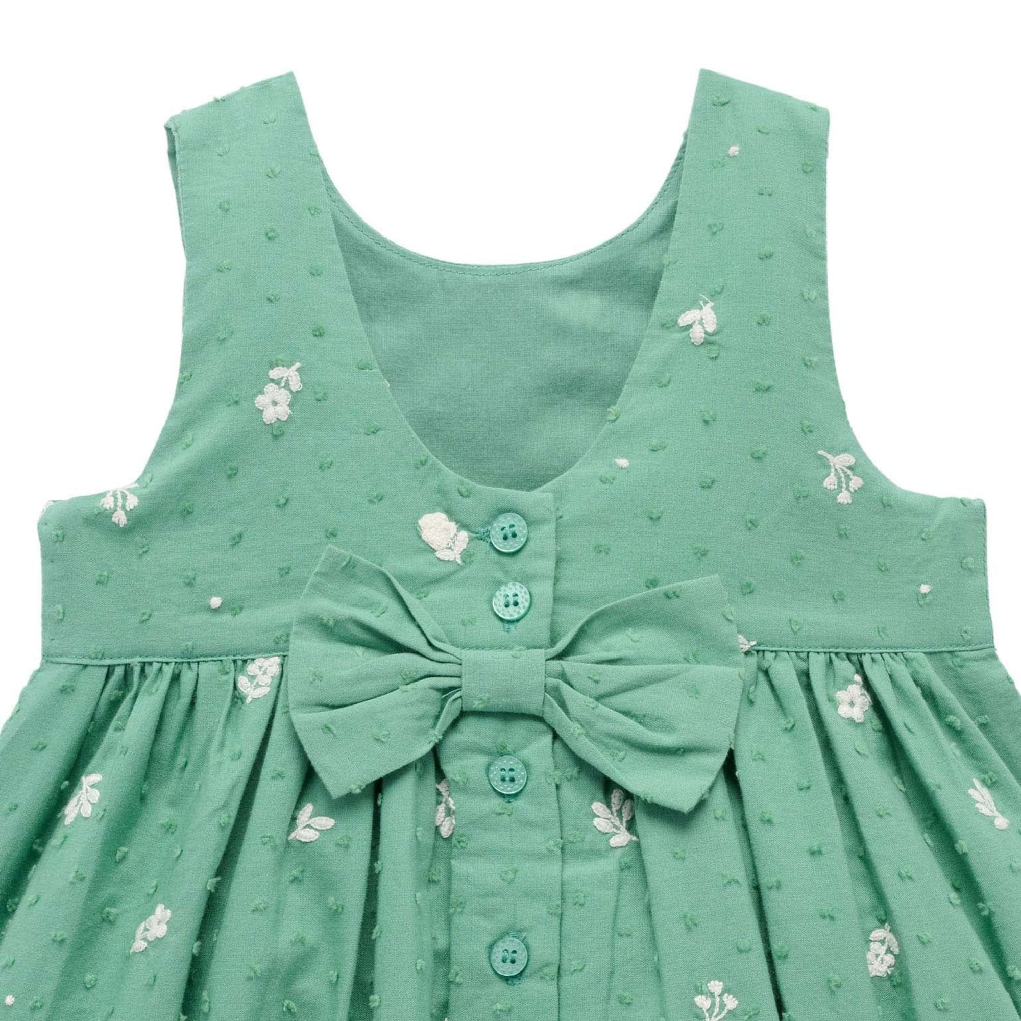 baby kids purebaby organic festive embroidered green dress baby girl christmas outfit