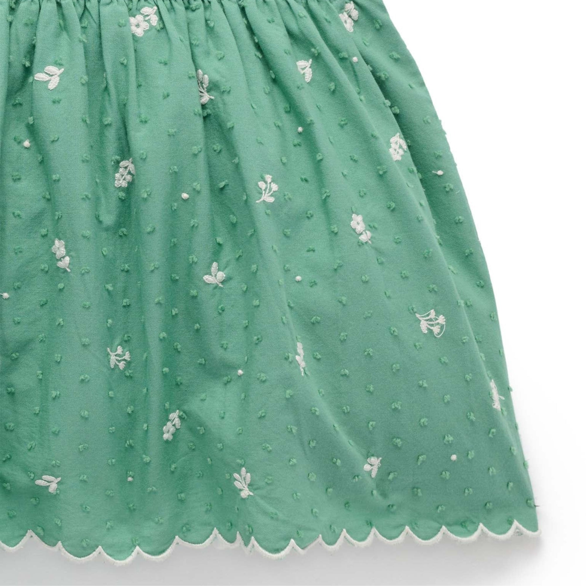 baby kids purebaby organic festive embroidered green dress baby girl christmas outfit