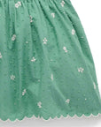 baby kids purebaby organic festive embroidered green dress baby girl christmas outfit