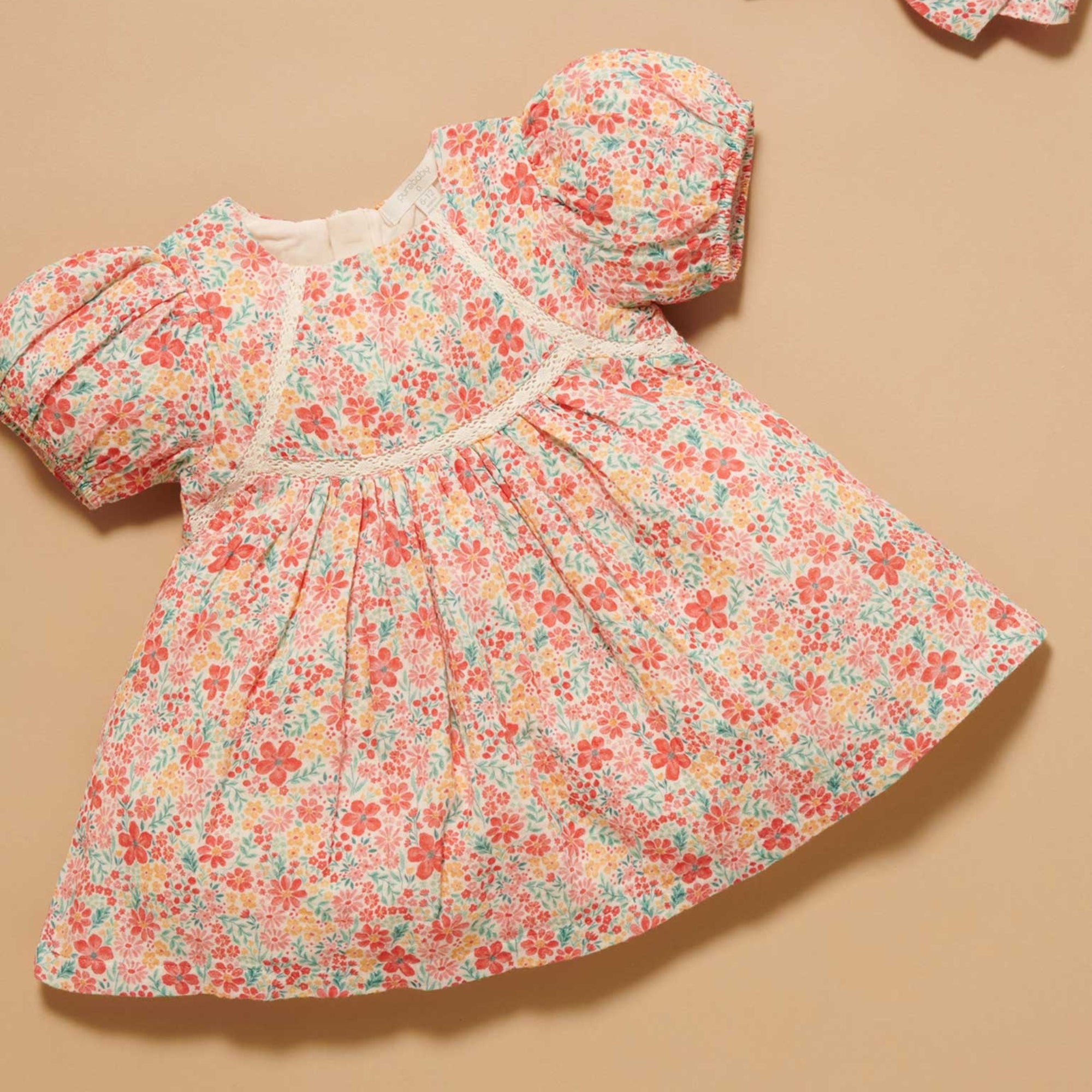 purebaby organic festive floral dress baby girl dress christmas outfit