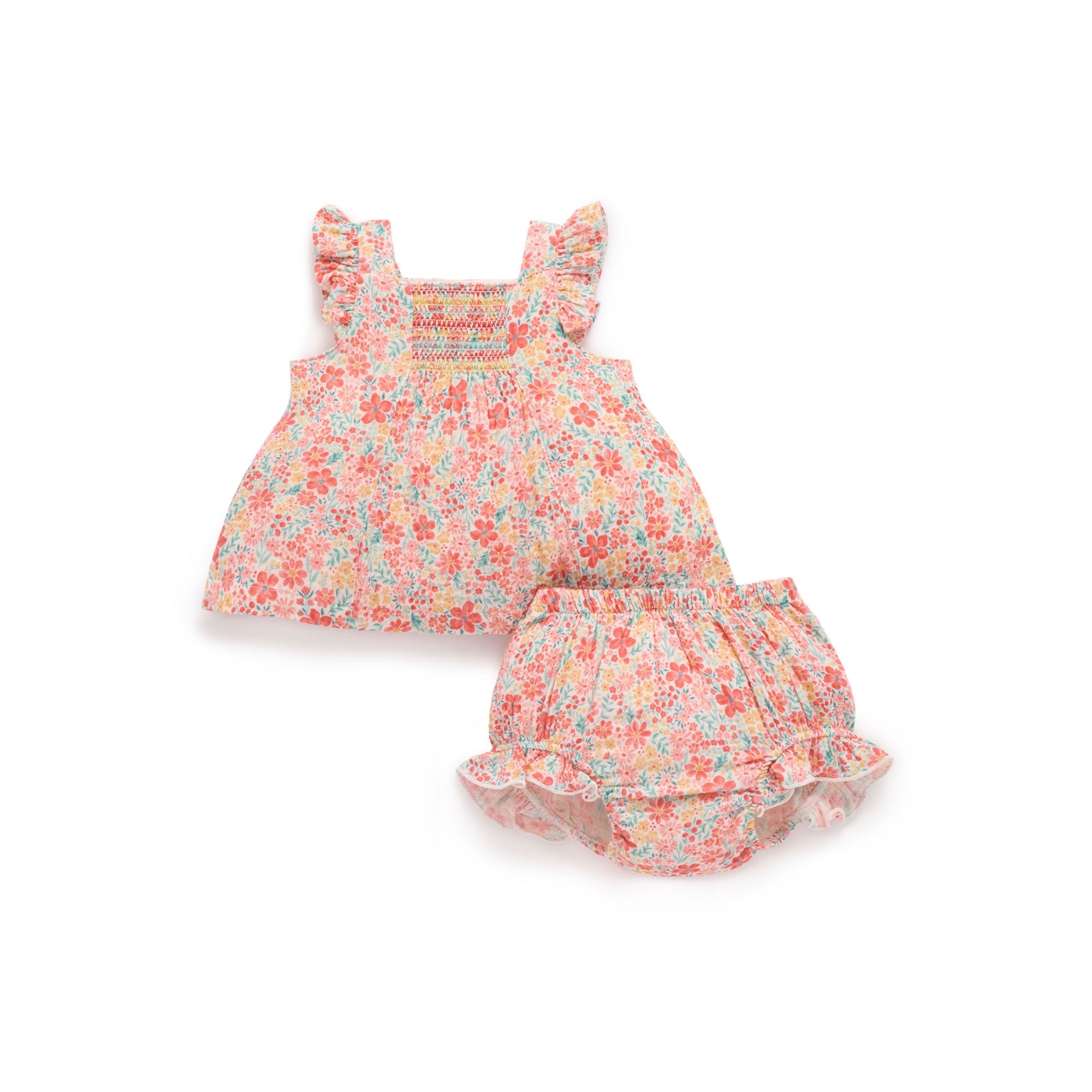 purebaby organic fsetive floral set baby girl floral outfit