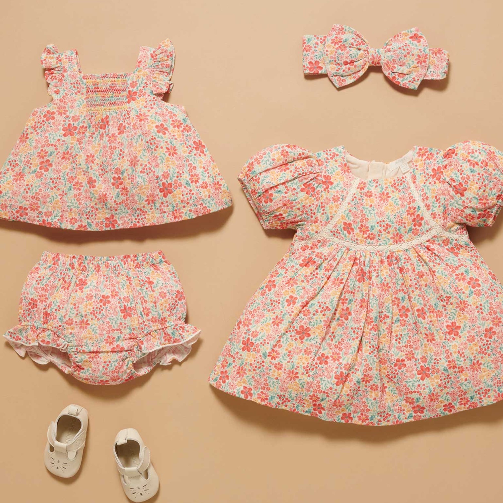 purebaby organic fsetive floral set baby girl floral outfit