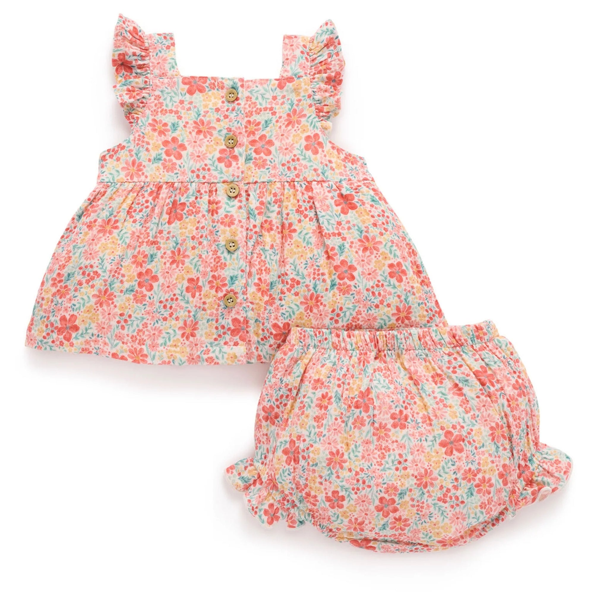 purebaby organic fsetive floral set baby girl floral outfit