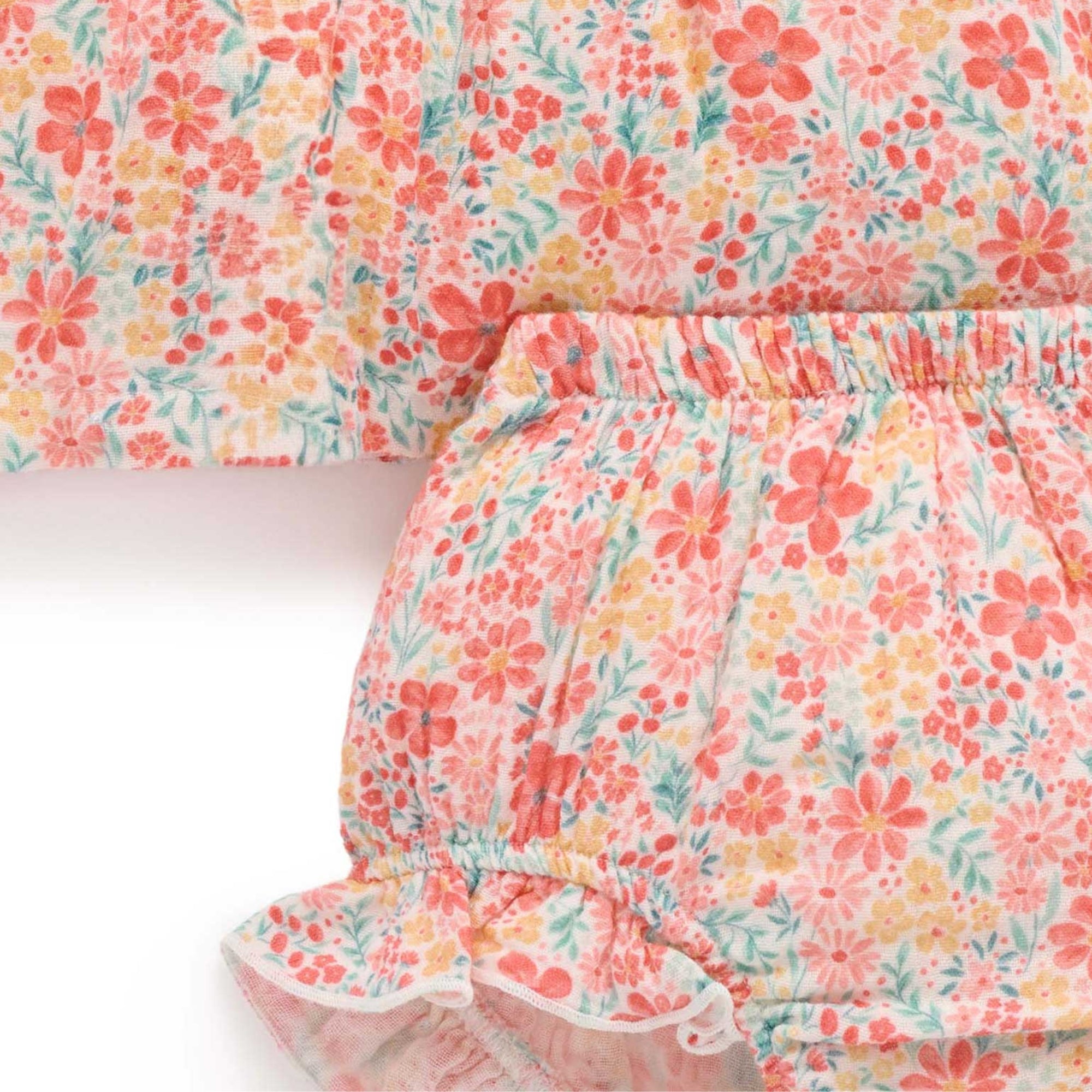 purebaby organic fsetive floral set baby girl floral outfit