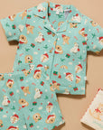 baby kids christmas festive friends pyjamas pj set purebaby organic cotton sleepwear
