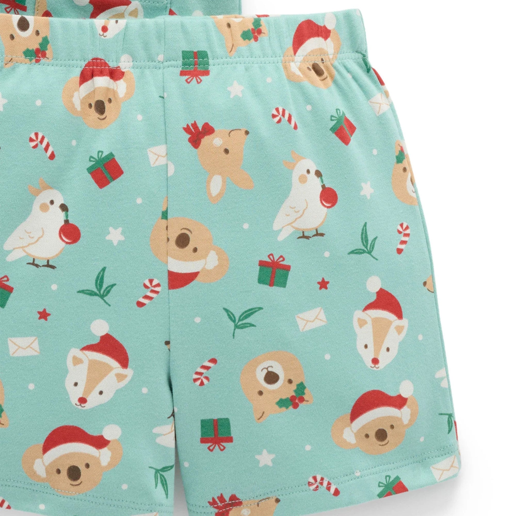 baby kids christmas festive friends pyjamas pj set purebaby organic cotton sleepwear
