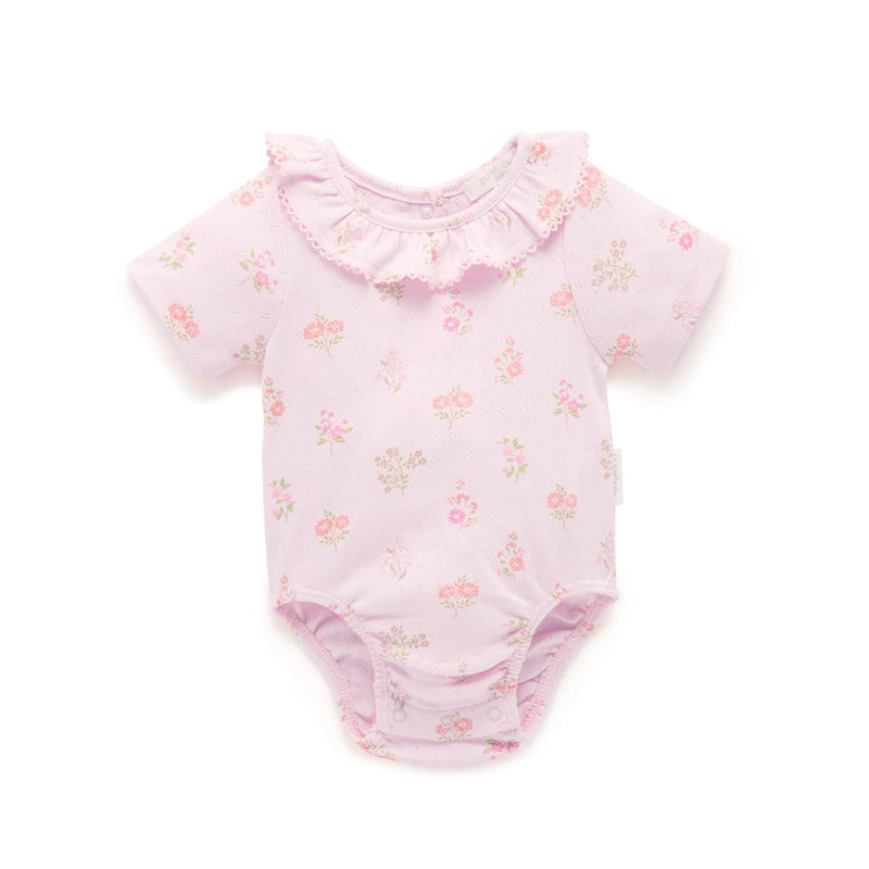 purebaby floral pointelle bodysuit baby girl