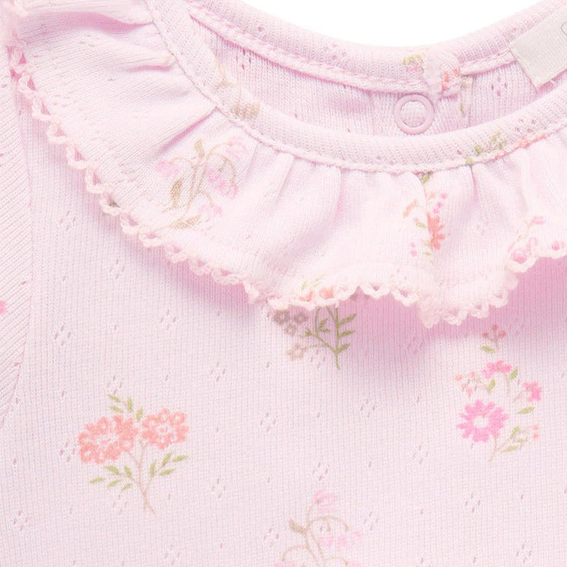 purebaby floral pointelle bodysuit baby girl