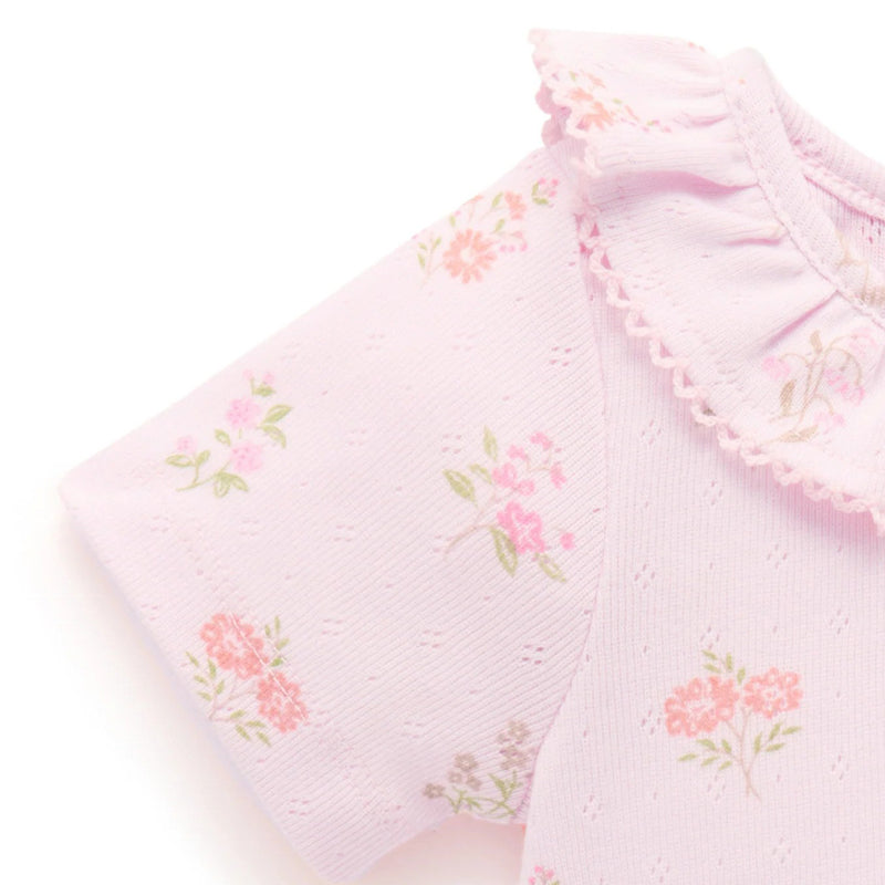 purebaby floral pointelle bodysuit baby girl