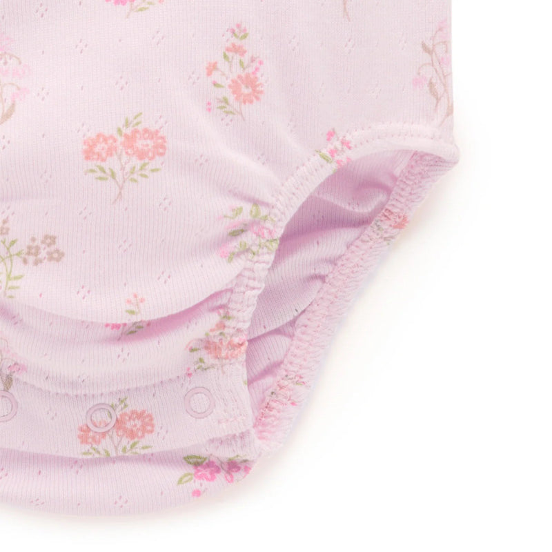 purebaby floral pointelle bodysuit baby girl