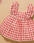 purebaby organic heart gingham dress baby girl christmas valentine day outfit