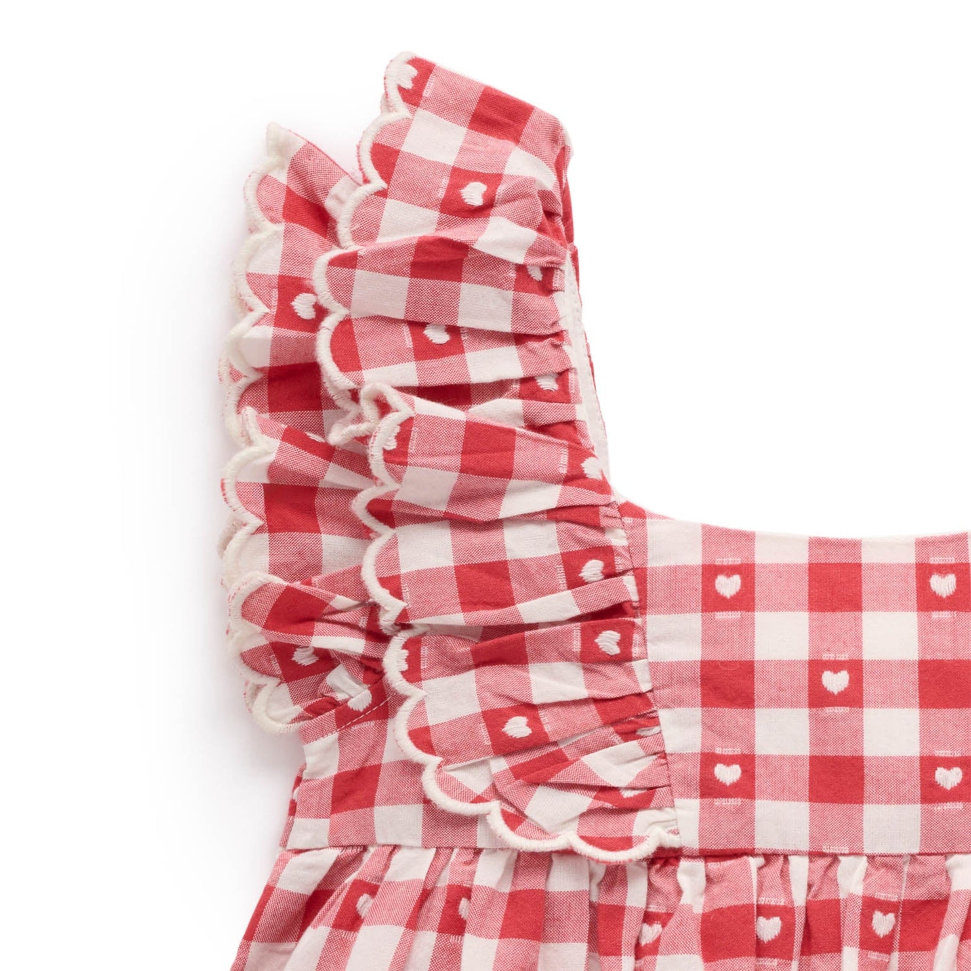 purebaby organic heart gingham dress baby girl christmas valentine day outfit
