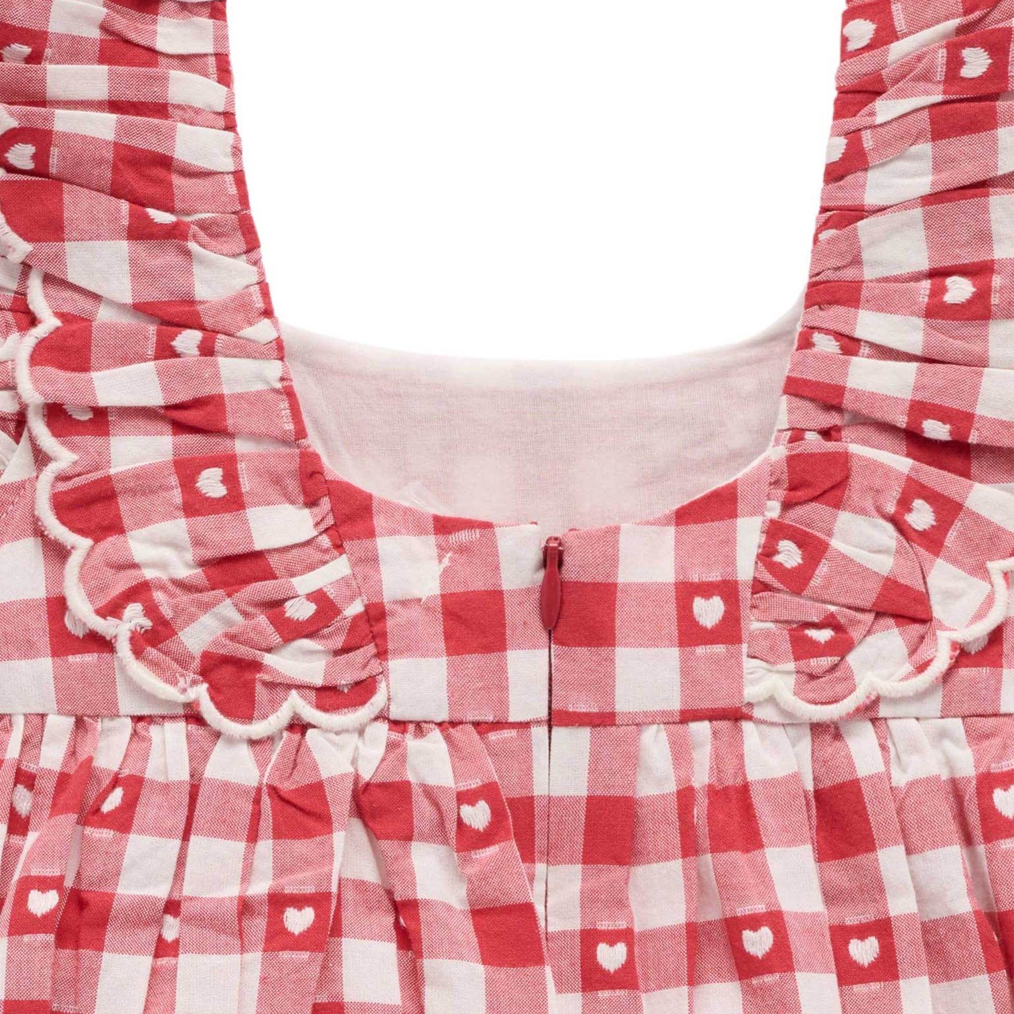 purebaby organic heart gingham dress baby girl christmas valentine day outfit