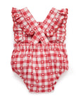 purebaby organic heart gingham overall bodysuit valentine outfit