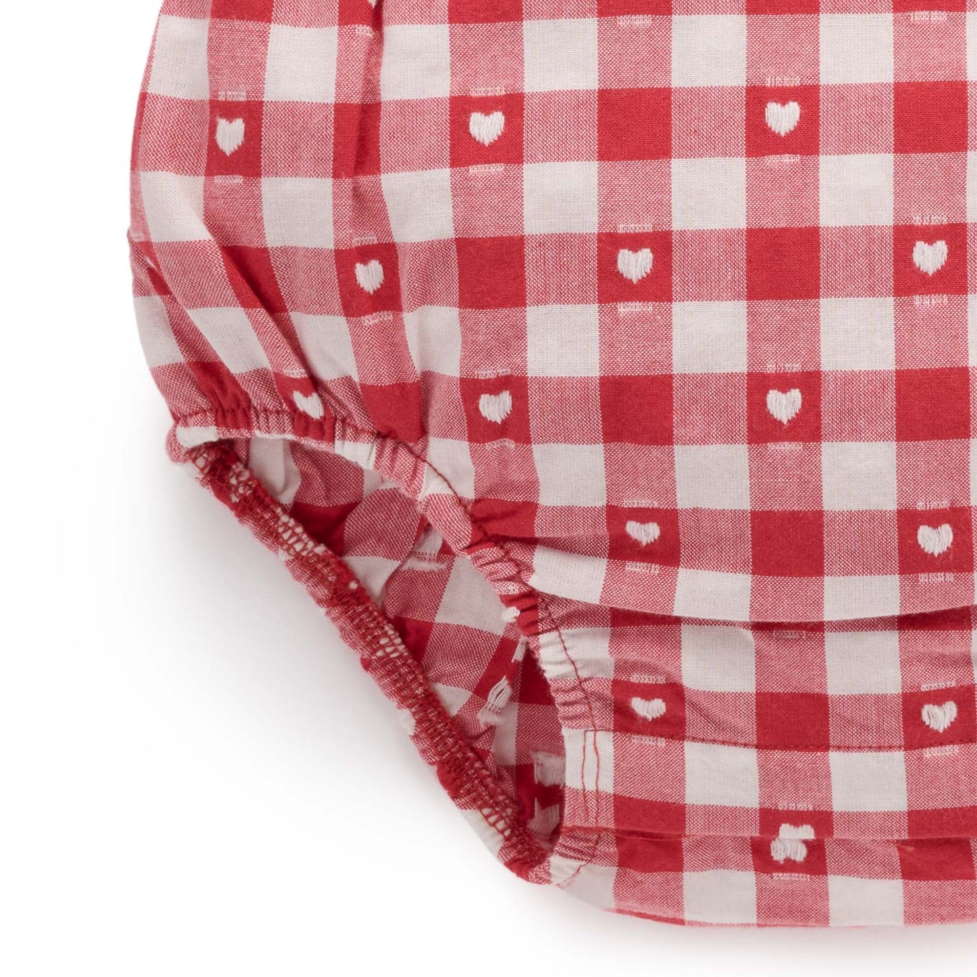 purebaby organic heart gingham overall bodysuit valentine outfit