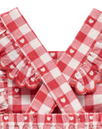 purebaby organic heart gingham overall bodysuit valentine outfit