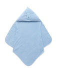 blue hooded organic cotton towel for newborn baby