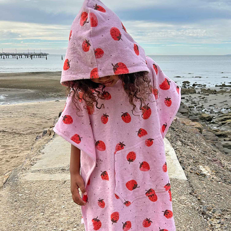 purebaby hooded towel strawberry kids towel