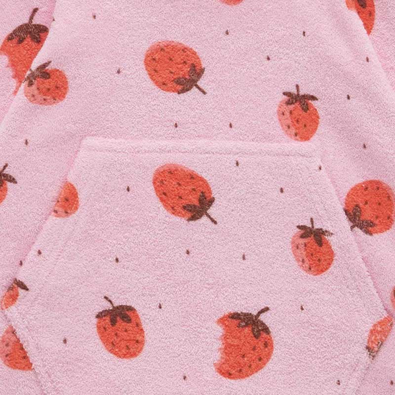 Towelling Poncho Strawberry Print