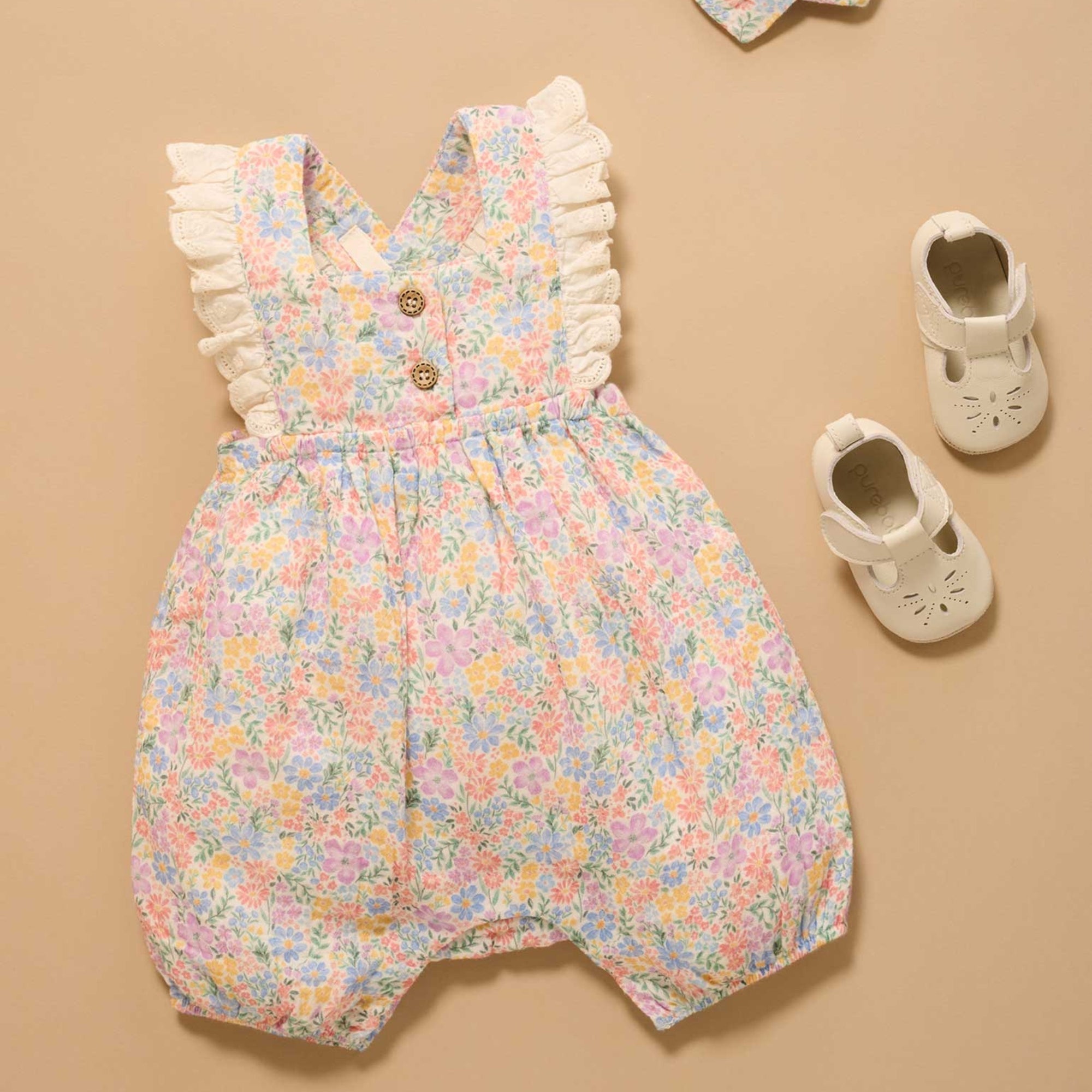 baby girl floral lace romper onesie organic 