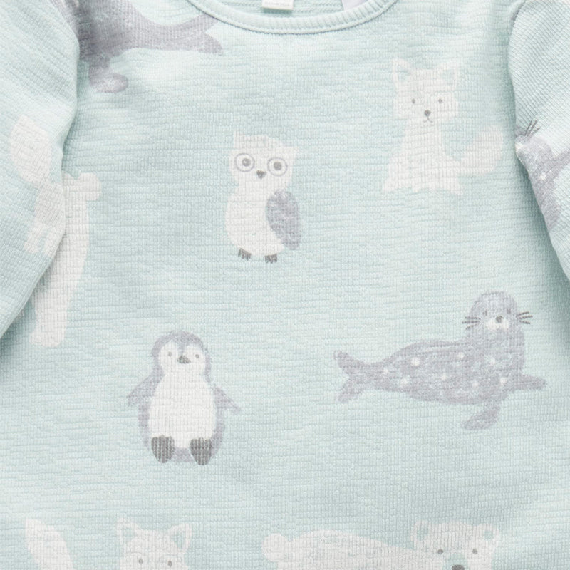 LS Textured Pyjama Set Mist Polar Friends