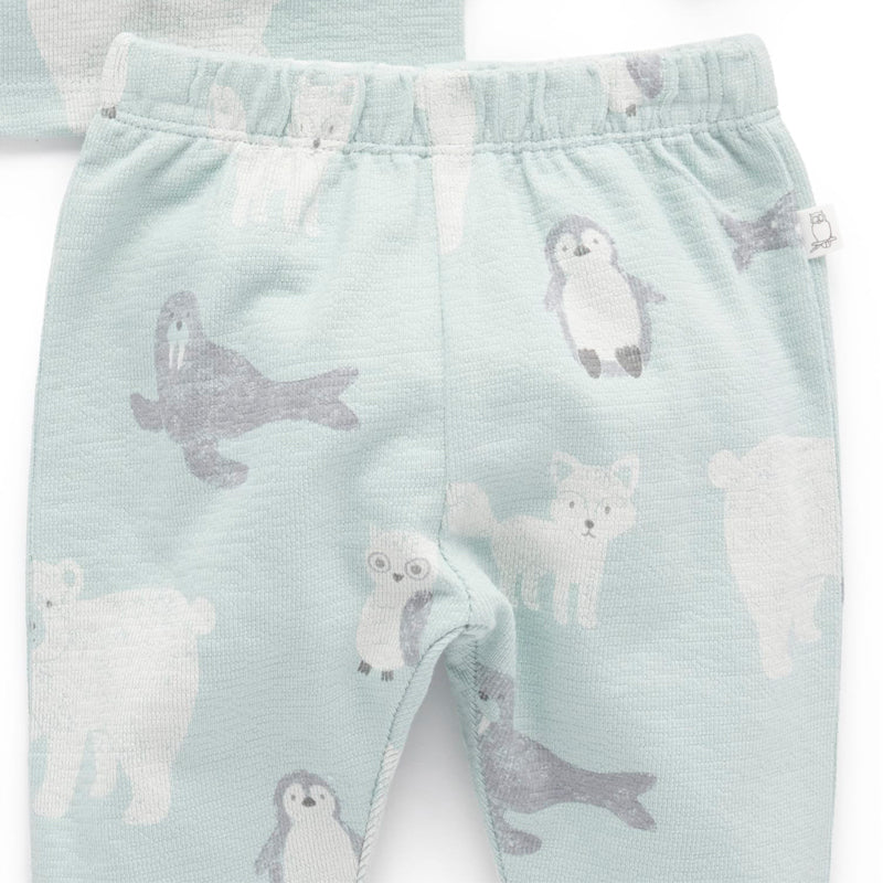 LS Textured Pyjama Set Mist Polar Friends