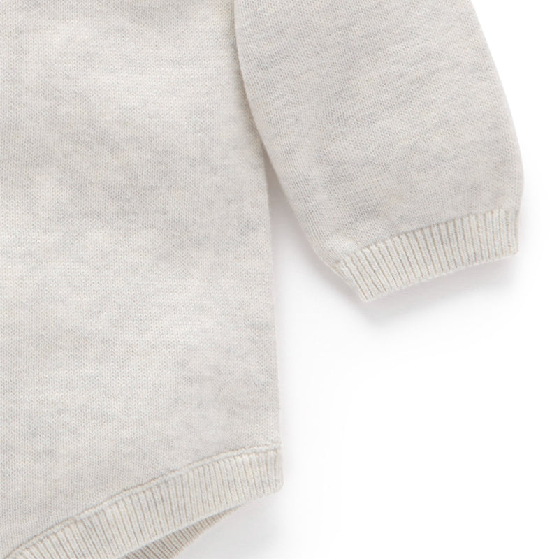 Knitted Polo Bodysuit in Cloud