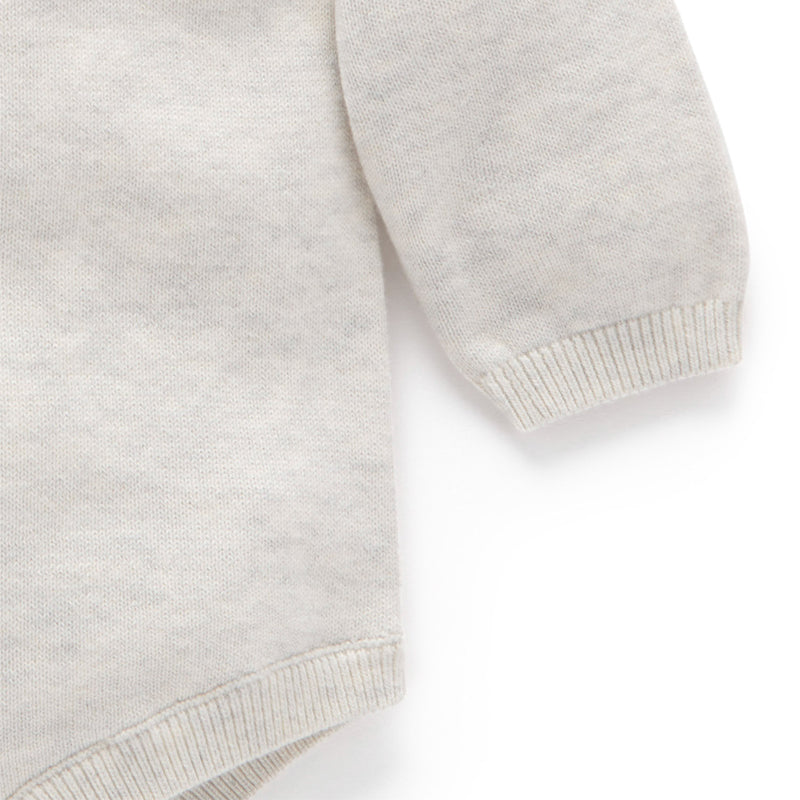 Knitted Polo Wool Blend Bodysuit Cloud
