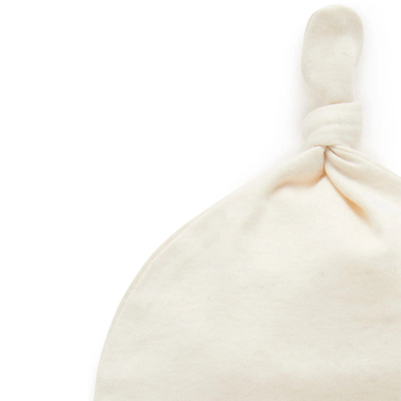 purebaby knot hat wheat melange newborn hat