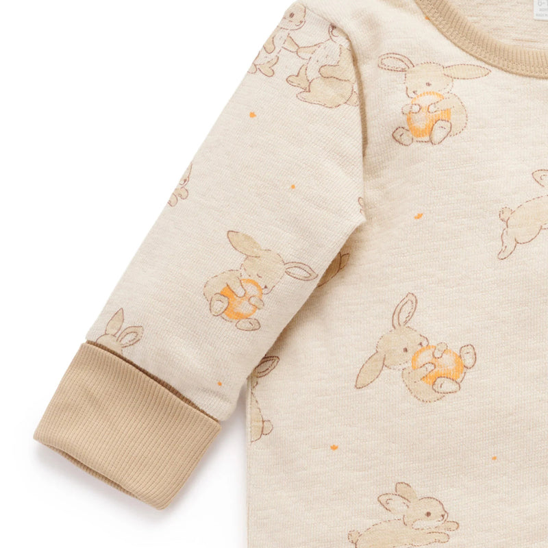 purebaby organic long sleeve textured pyjama set PJ set easter bunny kids pj