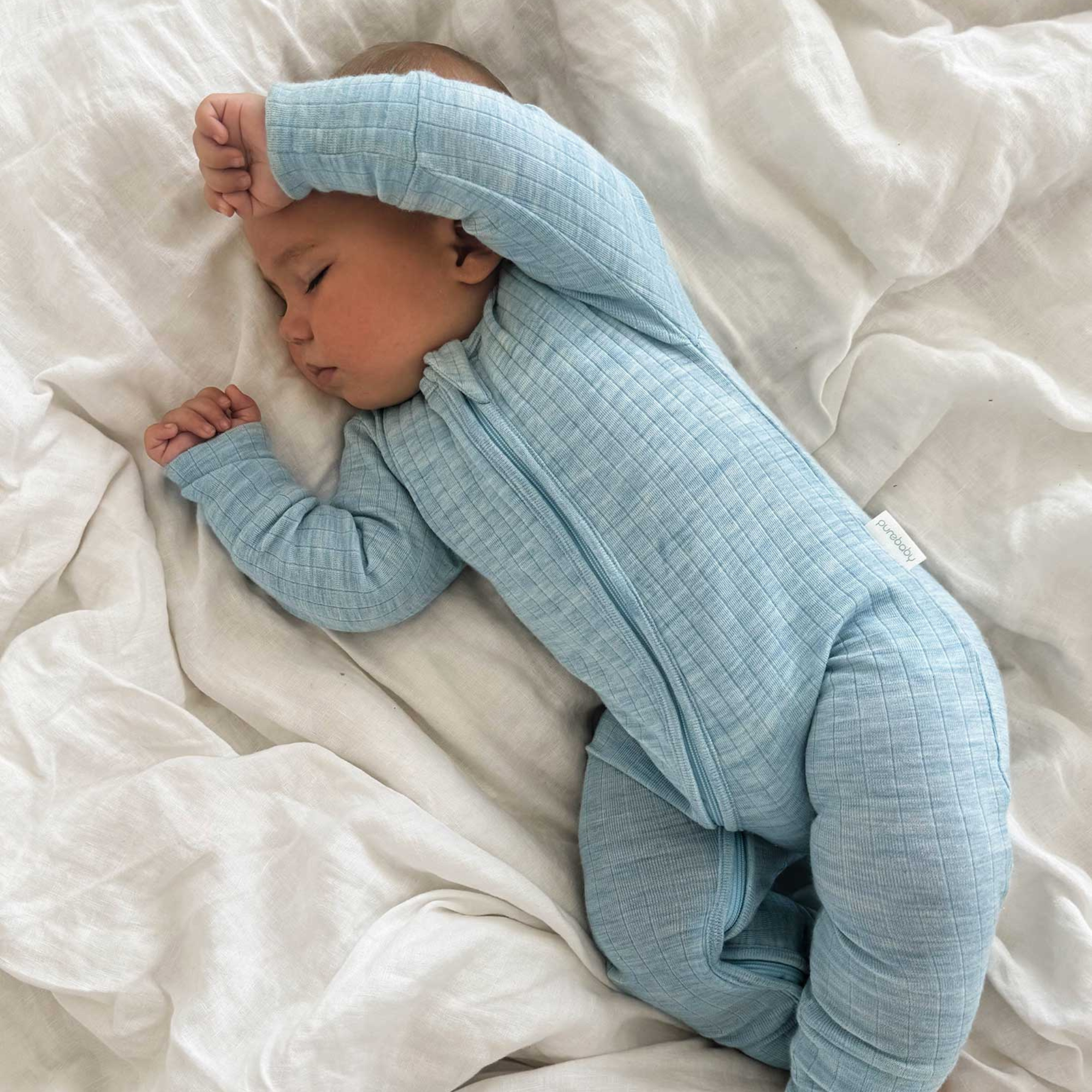 purebaby organic merino wool growsuit moonstone baby travel