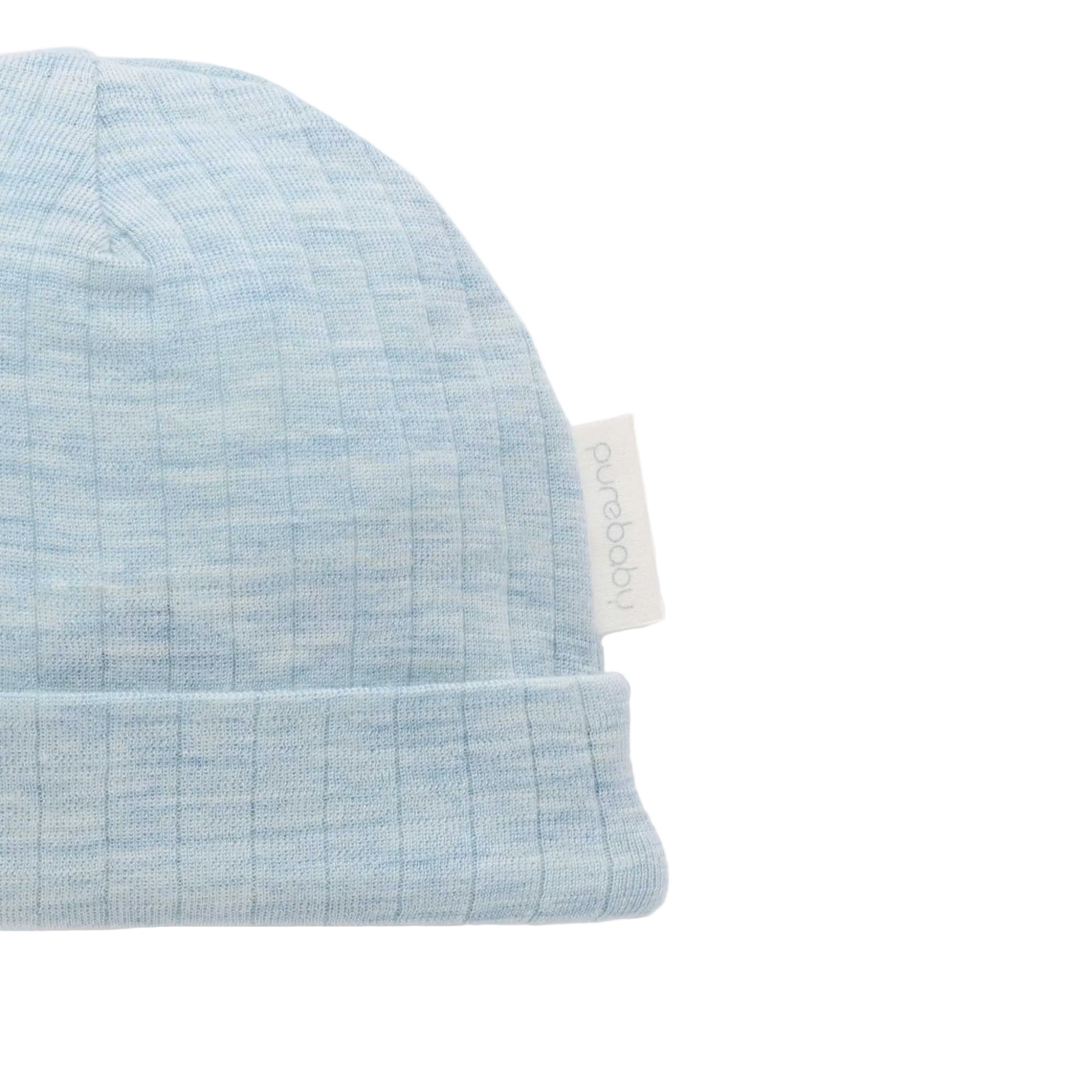 purebaby organic merino wool beanie hat moonstone newborn baby travel