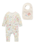 purebaby organic baby growsuit and bib aviary garden