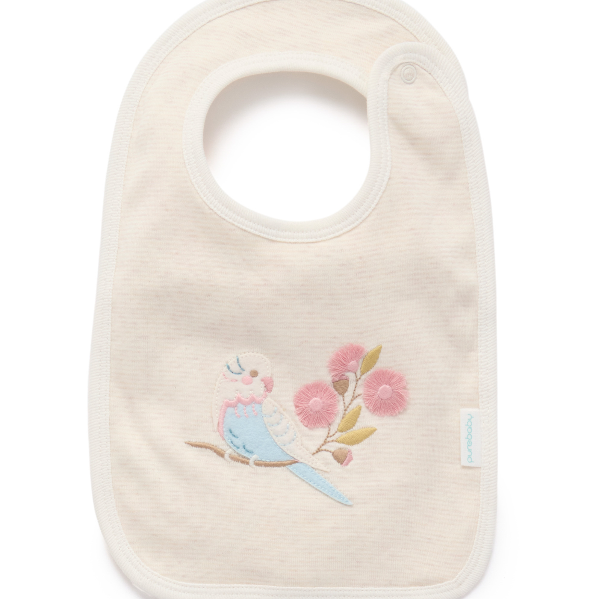 purebaby organic baby growsuit and bib aviary garden