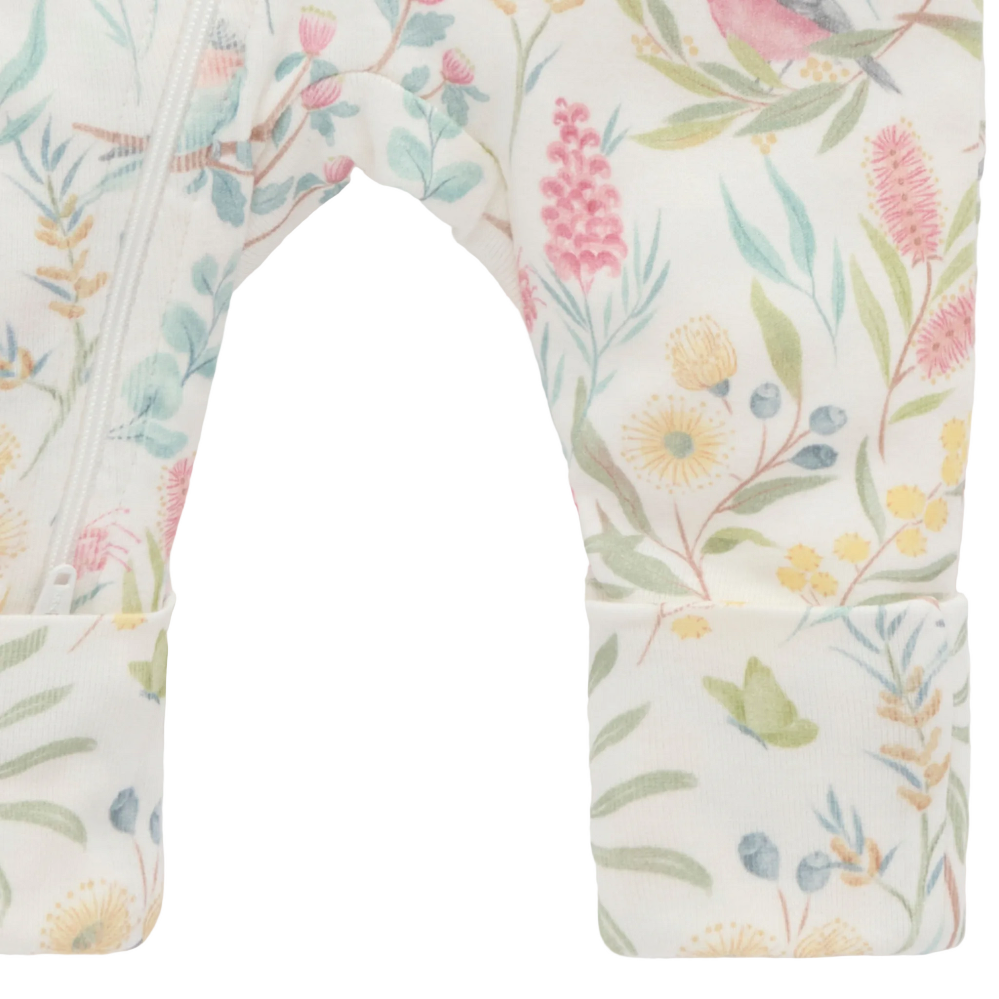 purebaby organic baby growsuit and bib aviary garden