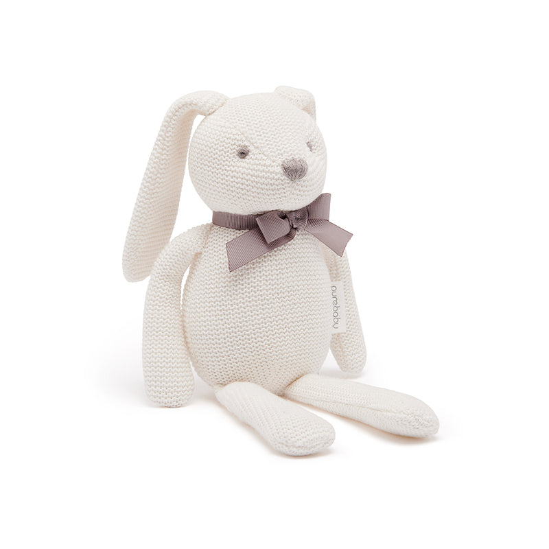 purebaby organic baby bunny rabbit soft toy white