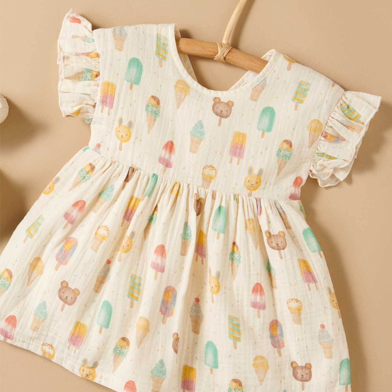 purebaby organic gelati dress baby dress kids dress ice cream