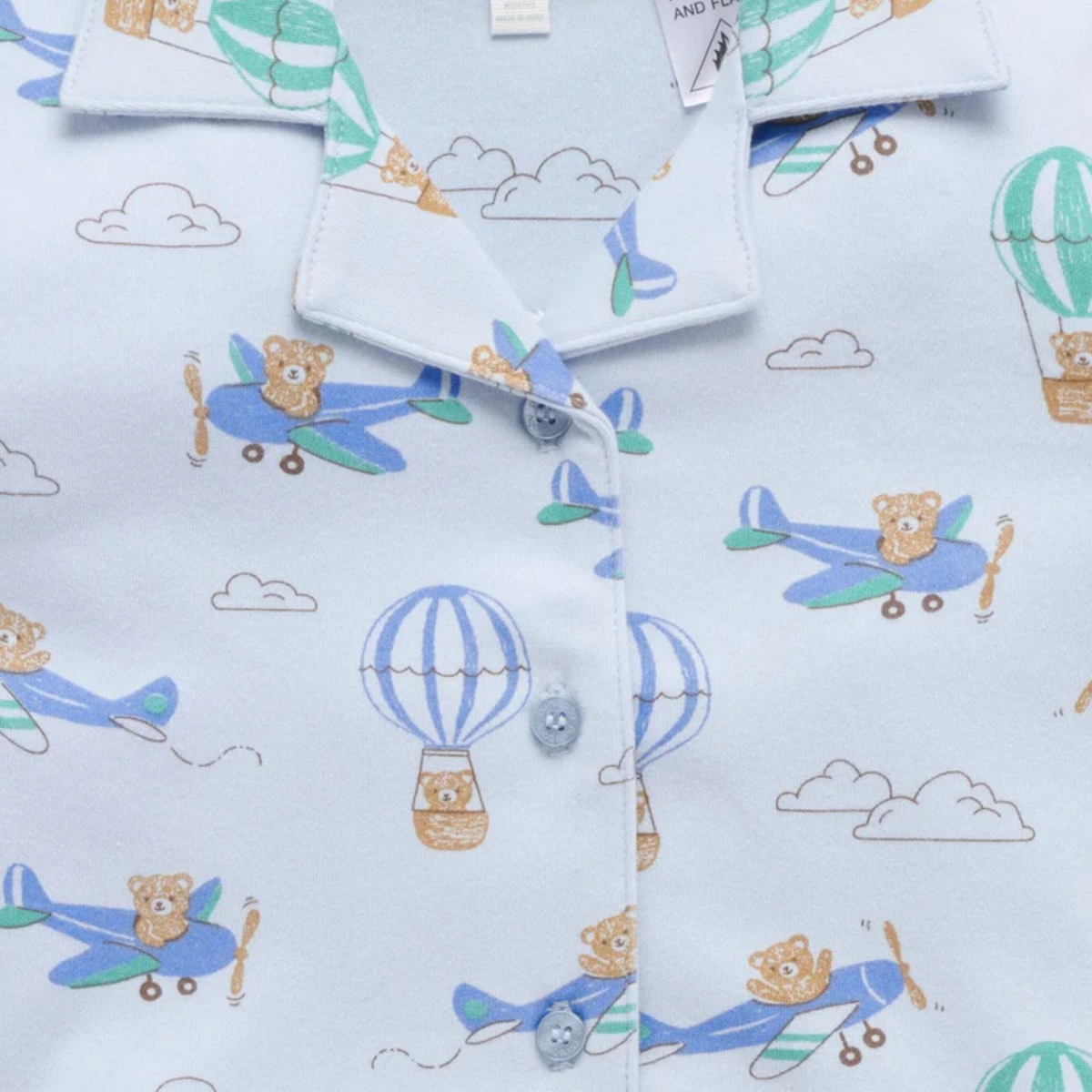 purebaby organic skies the limit button up pj set baby boy organic cotton clothes