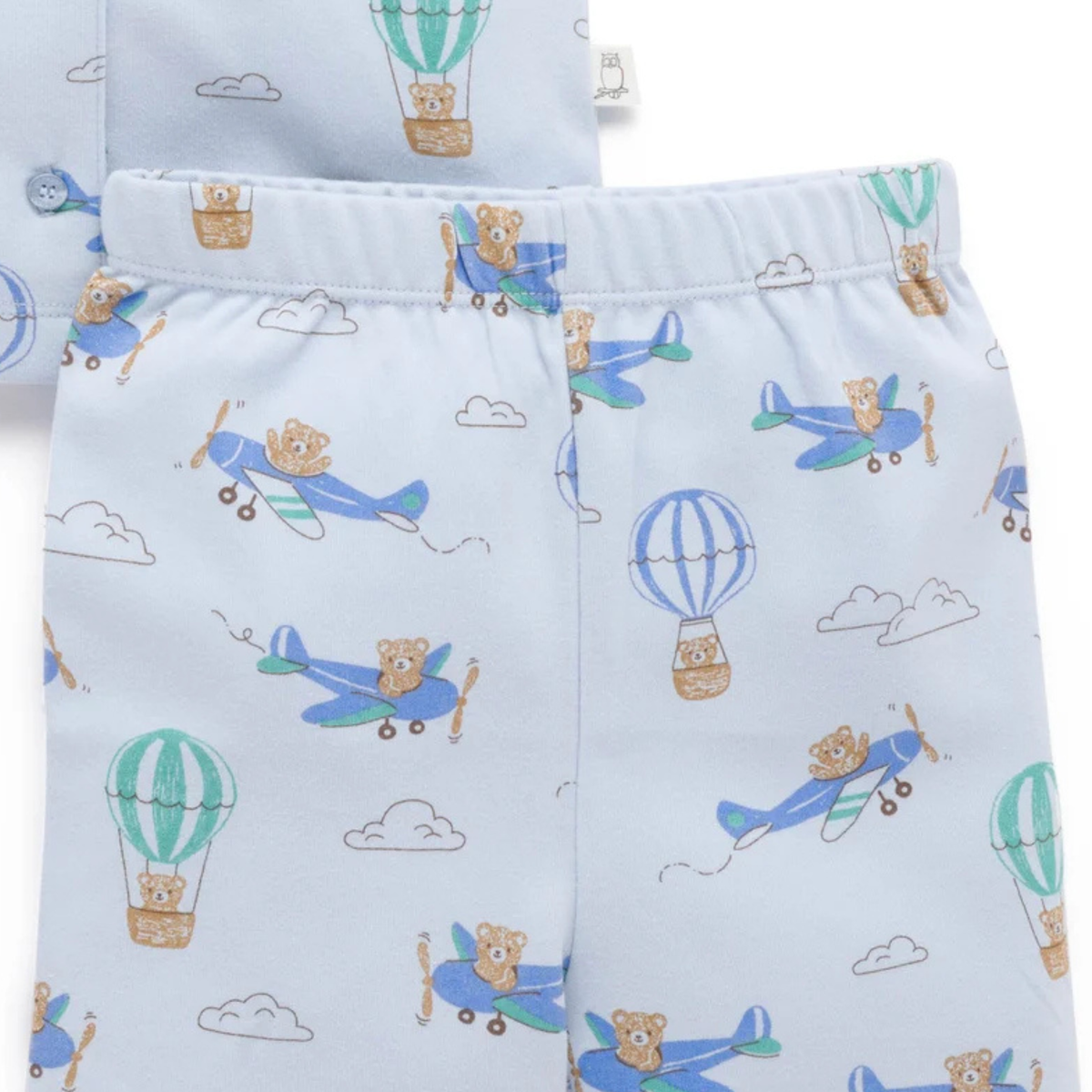 purebaby organic skies the limit button up pj set baby boy organic cotton clothes