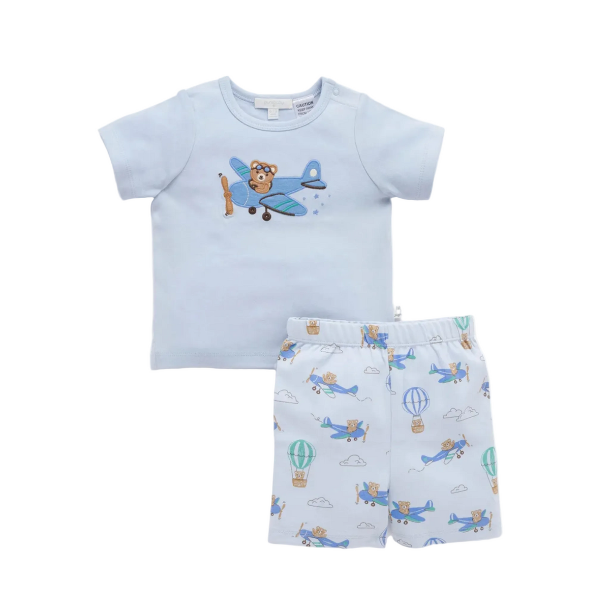 purebaby organic cotton clothes baby boy skies the limit pj set