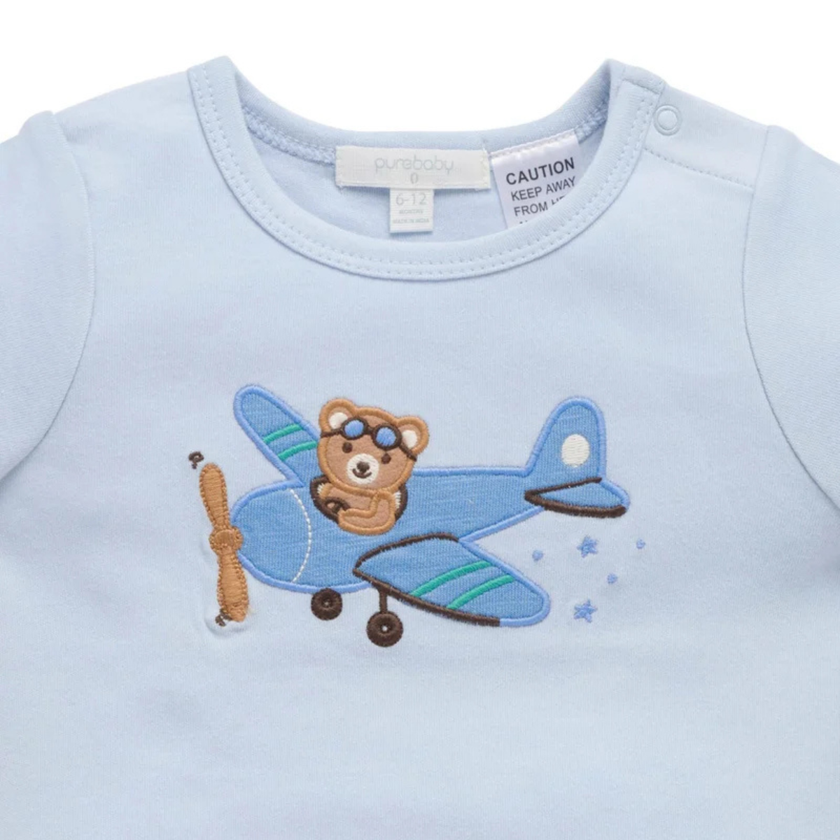 purebaby organic cotton clothes baby boy skies the limit pj set
