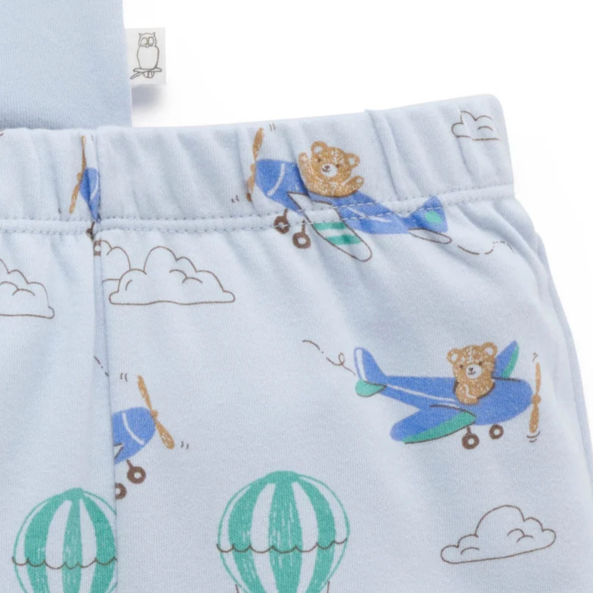 purebaby organic cotton clothes baby boy skies the limit pj set