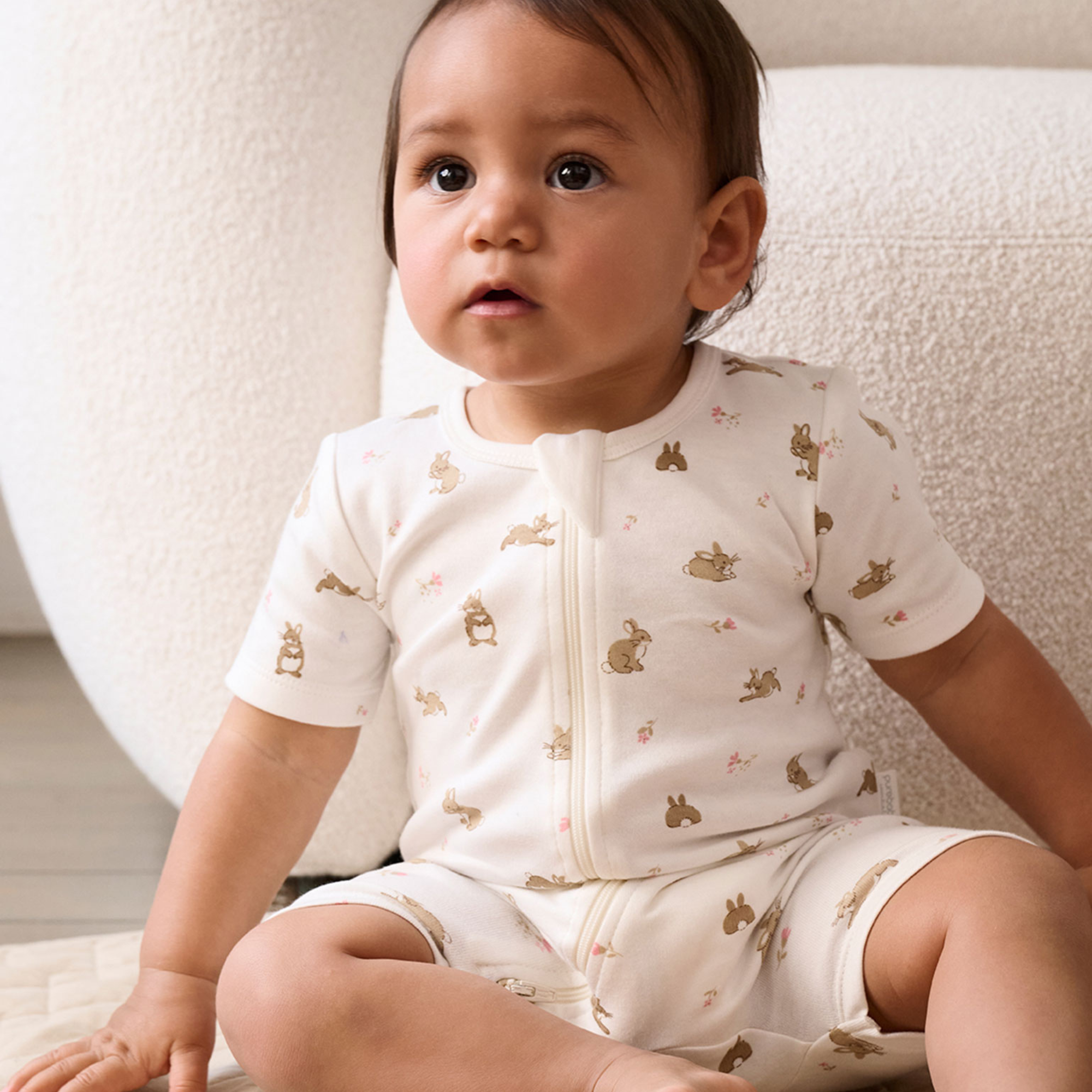 purebaby organic newborn baby short romper