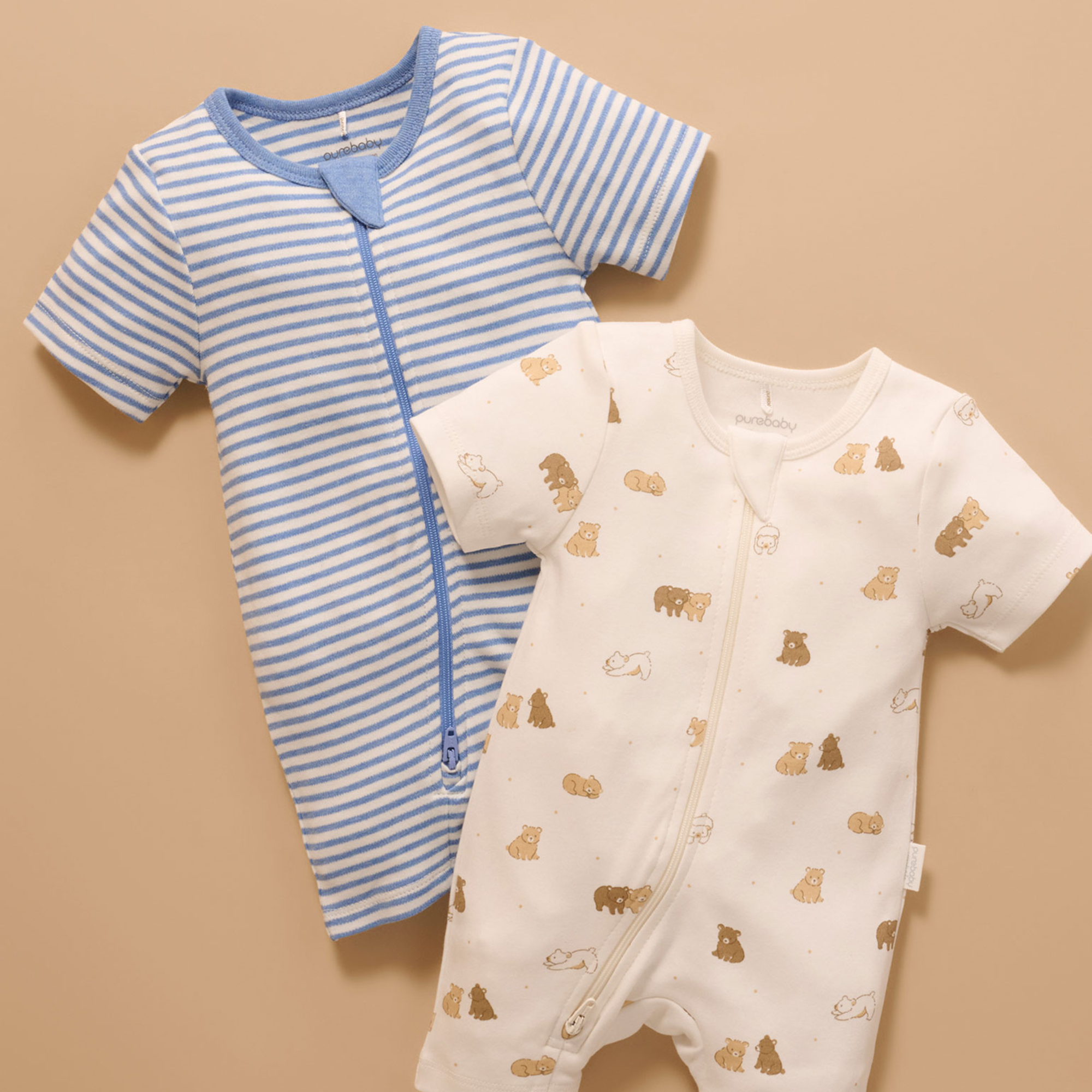purebaby organic newborn baby short romper