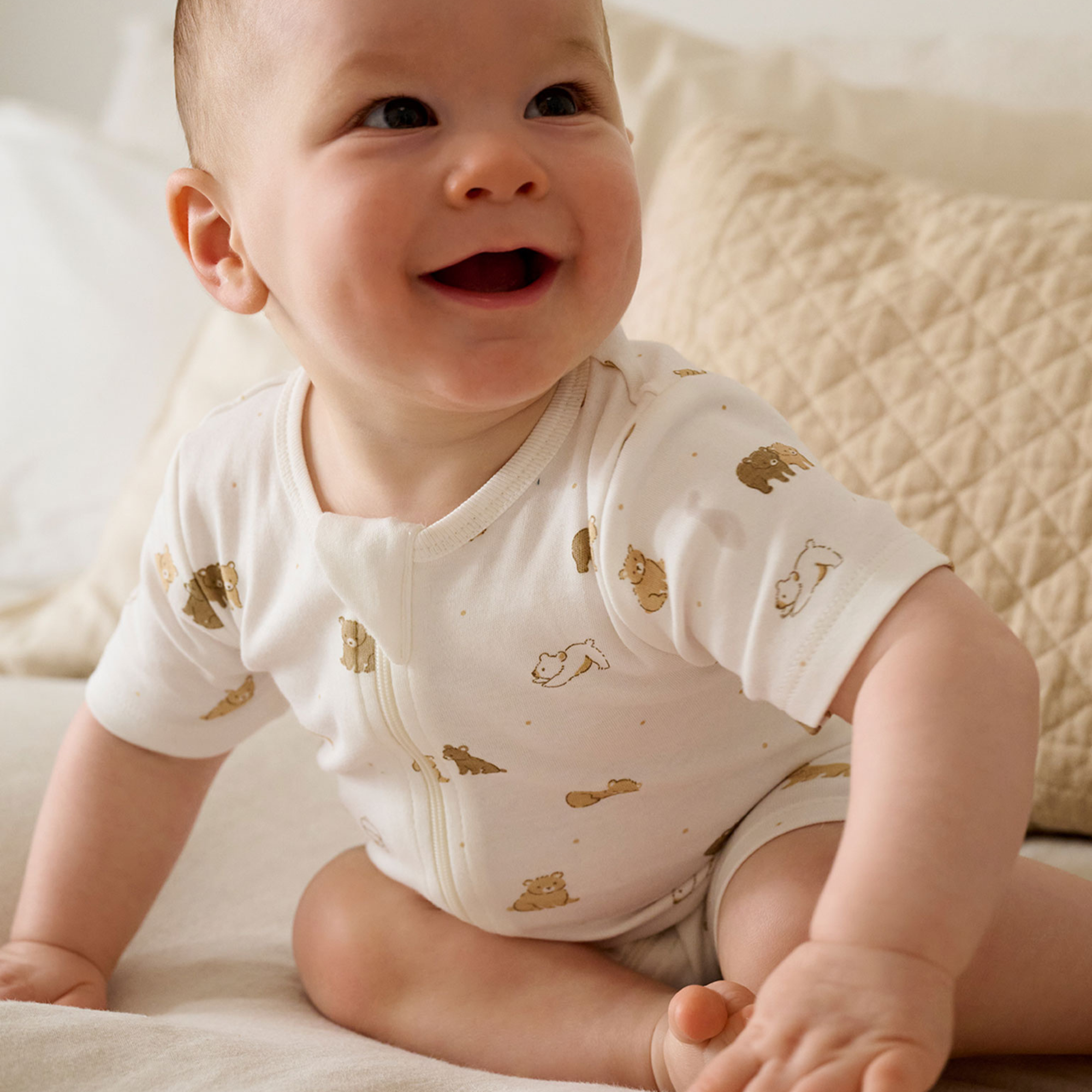 purebaby organic newborn baby short romper