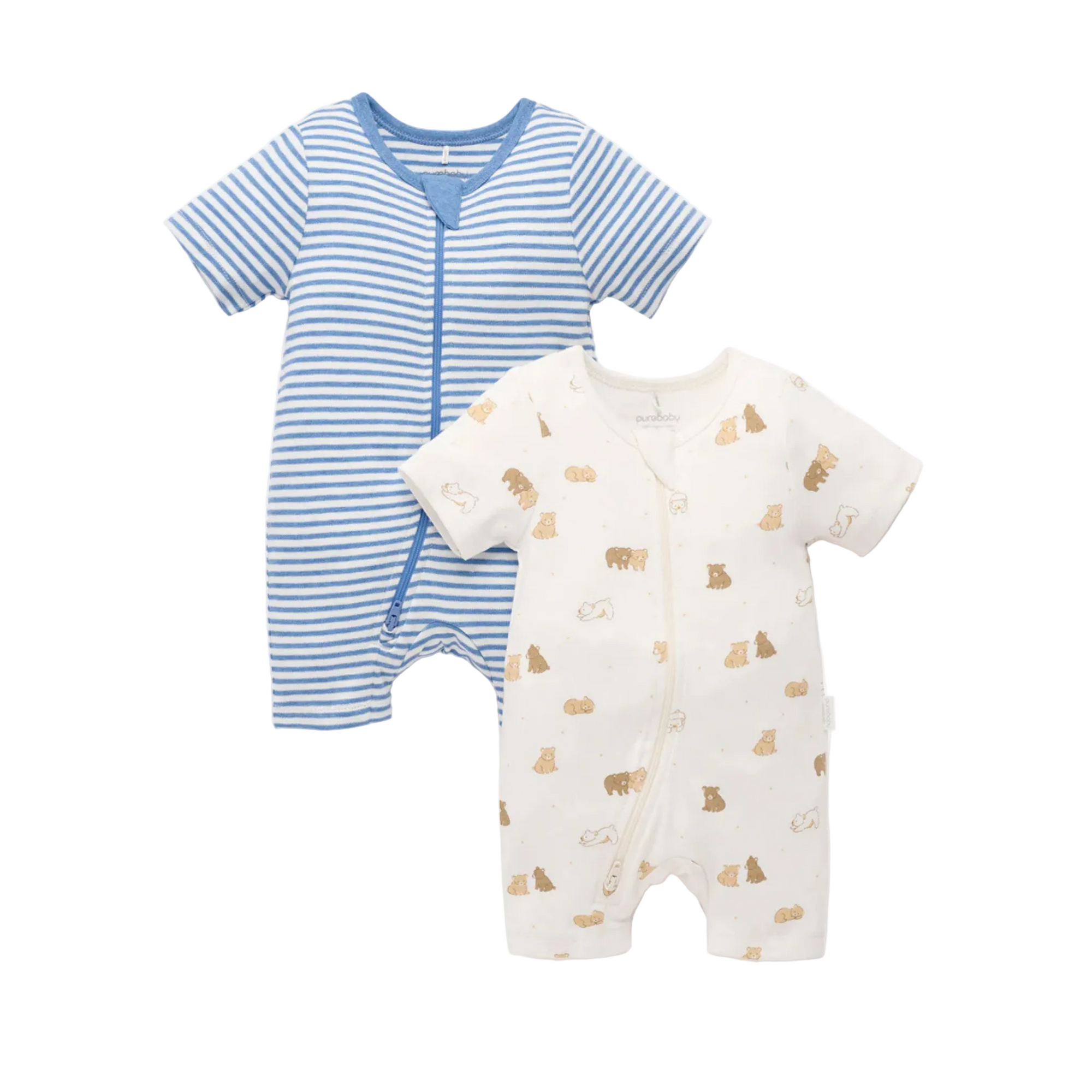 purebaby organic newborn baby short romper