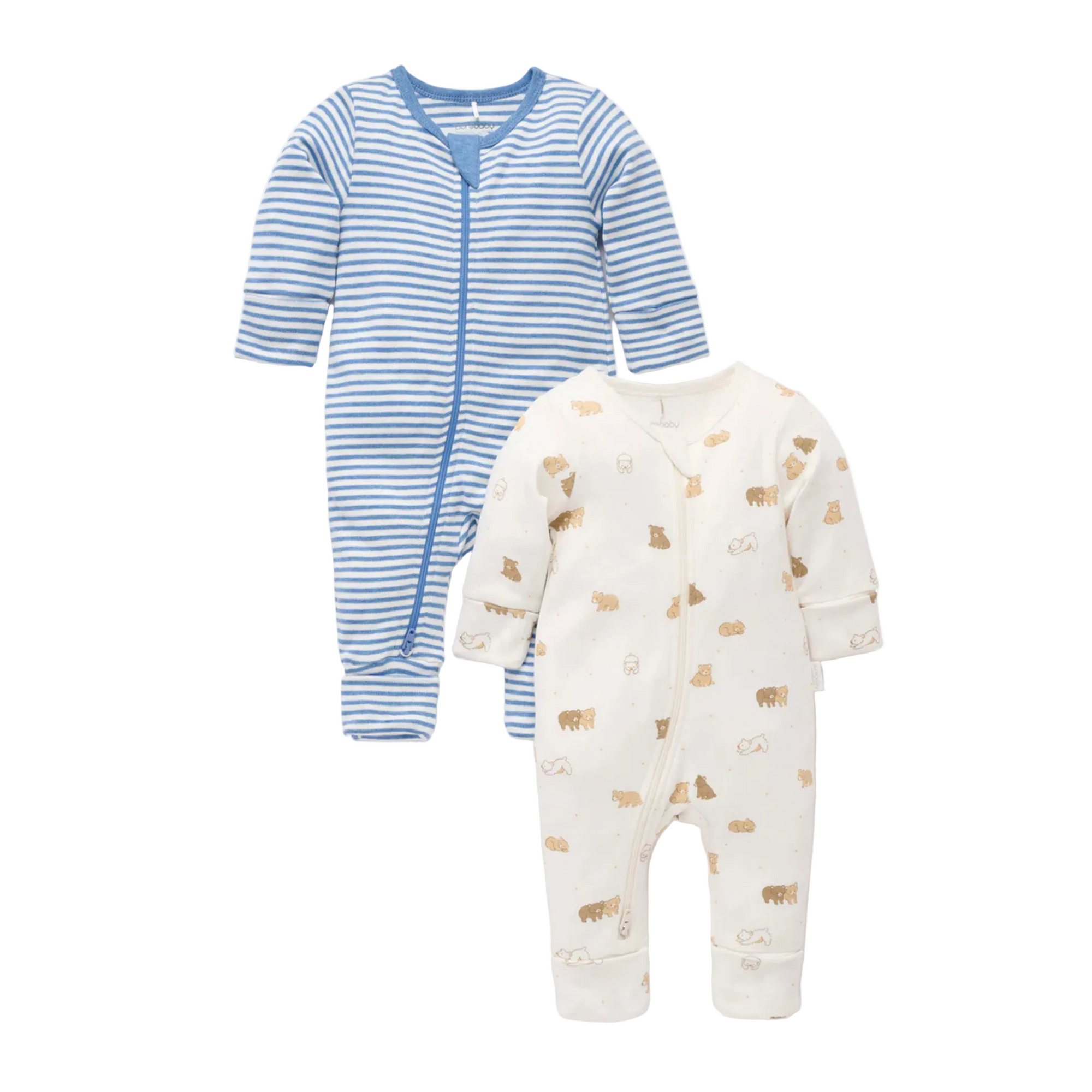 purebaby organic cotton newborn baby romper growsuit